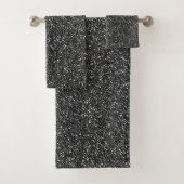 Dramatische Black Glam Glitter Sparkle Bad Handdoek (Insitu)