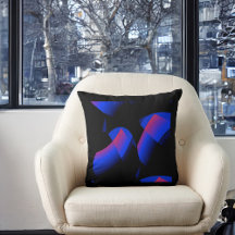 Dramatische Blauw &Roze Abstact Square Toss Pillow