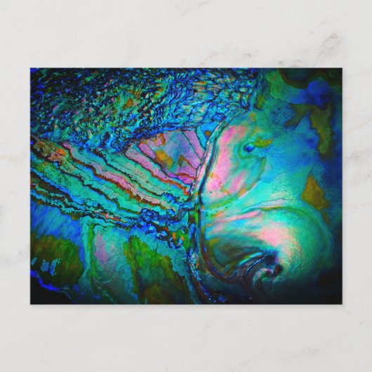 Dramatische Blauwe Abalone Schelp Uitnodiging Briefkaart (Voorkant)