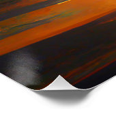 Dramatische blauwe oceaan golven landschap perfect poster (Hoek)