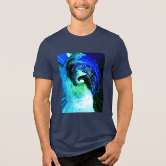Dramatische blauwe oceaangolven strand Tri-Blend shirt