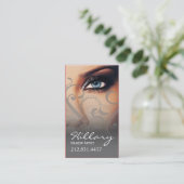 Dramatische blauwe ogen Makeup kunstenaar | grijs Visitekaartje (Staand voorkant)