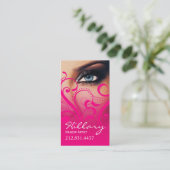 Dramatische blauwe ogen Makeup kunstenaar | roze Visitekaartje (Staand voorkant)