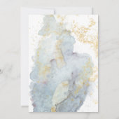 Dramatische Blauwe Ombre Waterverf Gouden Lijnen B Kaart (Achterkant)