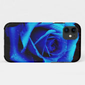 Dramatische blauwe Roos Case-Mate iPhone Case (Achterkant (horizontaal))