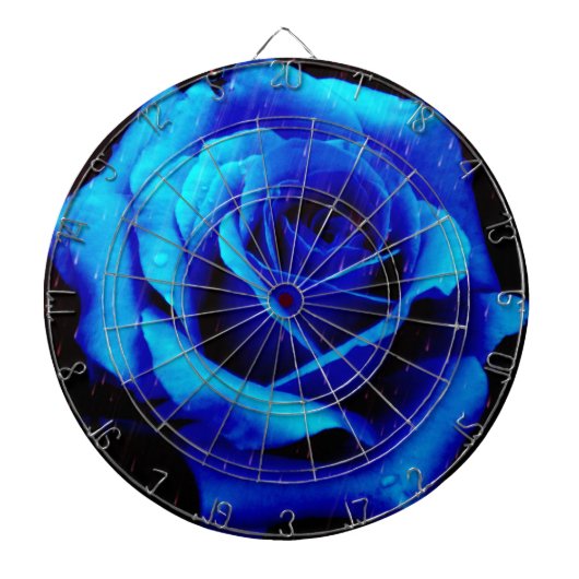 Dramatische blauwe Roos Dartbord (Voorkant)
