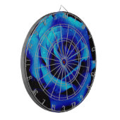 Dramatische blauwe Roos Dartbord (Voorkant Links)