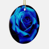 Dramatische blauwe Roos Keramisch Ornament (Rechts)