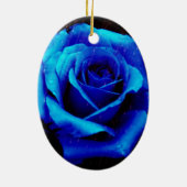 Dramatische blauwe Roos Keramisch Ornament (Achterkant)