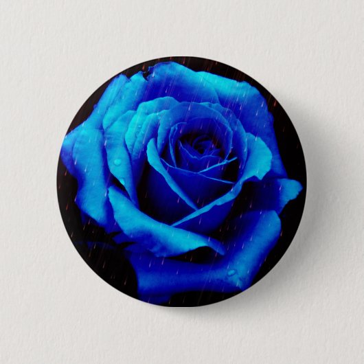Dramatische blauwe Roos Ronde Button 5,7 Cm (Voorkant)
