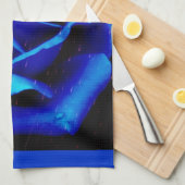 Dramatische blauwe Roos Theedoek (Quarter Fold)