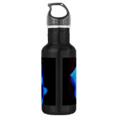 Dramatische blauwe Roos Waterfles (Achterkant)