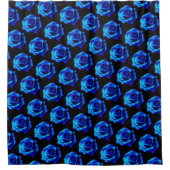 Dramatische blauwe Rozen Douchegordijn (Voorkant)