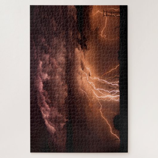 Dramatische bliksem Panorama Legpuzzel (Verticaal)