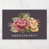 Dramatische bloemenbruiloft Mini Sparkling Wijnetiket (Enkel label)