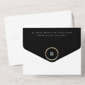 Dramatische Boho Floral Arch Gold Grays Wedding All In One Uitnodiging (Achterkant)