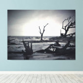 Dramatische bomen geraamtes aan de kust canvas afdruk (Insitu (Houten vloer))