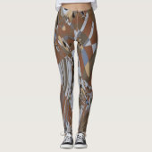 Dramatische bruin en grijs Abstract Leggings (Voorkant)