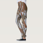 Dramatische bruin en grijs Abstract Leggings (Links)