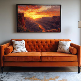 Dramatische canyon bij zonsopgang canvas afdruk