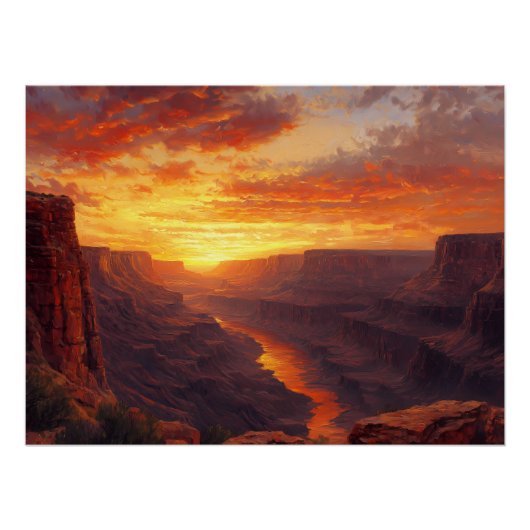 Dramatische canyon bij zonsopgang perfect poster (Voorkant)