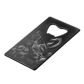 Dramatische Chess Monochrom Creditkaart Flessenopener (Achterkant Gekanteld)