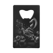 Dramatische Chess Monochrom Creditkaart Flessenopener (Achterkant)