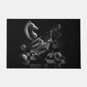 Dramatische Chess Monochrom Deurmat (Voorkant)