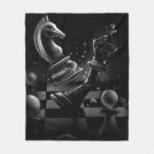 Dramatische Chess Monochrom Fleece Deken (Voorkant)