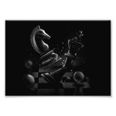 Dramatische Chess Monochrom Foto Afdruk (Voorkant)