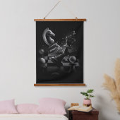 Dramatische Chess Monochrom Hangend Wandkleed (Slaapkamer)