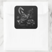 Dramatische Chess Monochrom Vierkante Sticker (Tas)