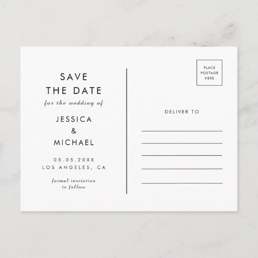 Dramatische Chic Script 4 Foto collage sparen de D Briefkaart (Achterkant)