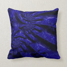 Dramatische Cobalt Blue en Black Carved look Fract Kussen