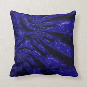 Dramatische Cobalt Blue en Black Carved look Fract Kussen