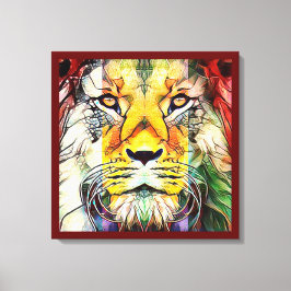 Dramatische Colorful Lion Creative Wildlife Pop Ar Canvas Afdruk