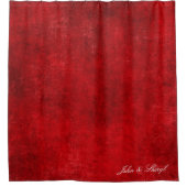 Dramatische Crimson Grunge Douchegordijn (Voorkant)