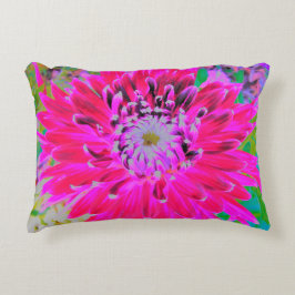 Dramatische Crimson Red en Pink Dahlia Flower Accent Kussen