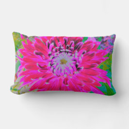 Dramatische Crimson Red en Pink Dahlia Flower Kussen
