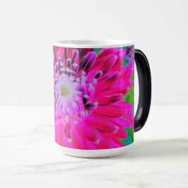 Dramatische Crimson Red en Pink Dahlia Flower Magische Mok