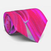 Dramatische Crimson Red en Pink Dahlia Flower Stropdas (Opgerold)