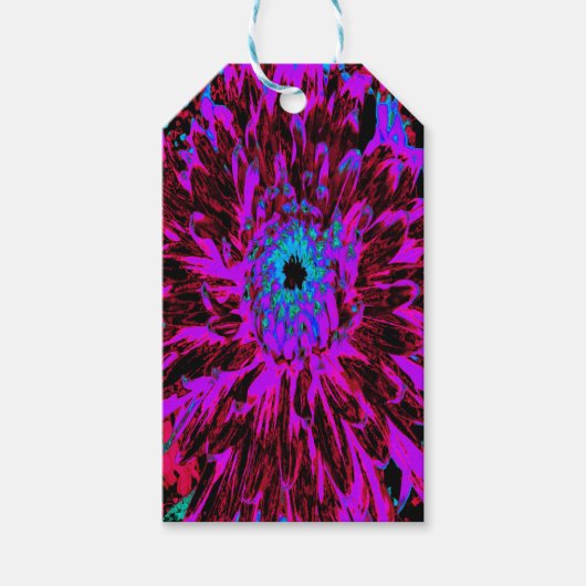 Dramatische Crimson Red, Paars en Black Dahlia Cadeaulabel (Voorkant)