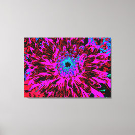 Dramatische Crimson Red, Paars en Black Dahlia Canvas Afdruk