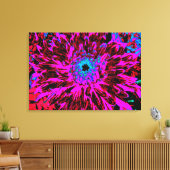 Dramatische Crimson Red, Paars en Black Dahlia Canvas Afdruk (Insitu (Woonkamer))