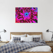 Dramatische Crimson Red, Paars en Black Dahlia Canvas Afdruk (Insitu (Slaapkamer))