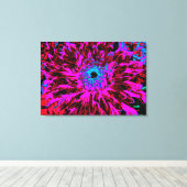 Dramatische Crimson Red, Paars en Black Dahlia Canvas Afdruk (Insitu (Houten vloer))