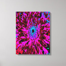 Dramatische Crimson Red, Paars en Black Dahlia Canvas Afdruk