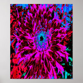 Dramatische Crimson Red, Paars en Black Dahlia Poster