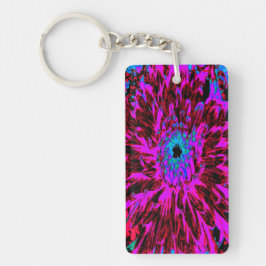 Dramatische Crimson Red, Paars en Black Dahlia Sleutelhanger