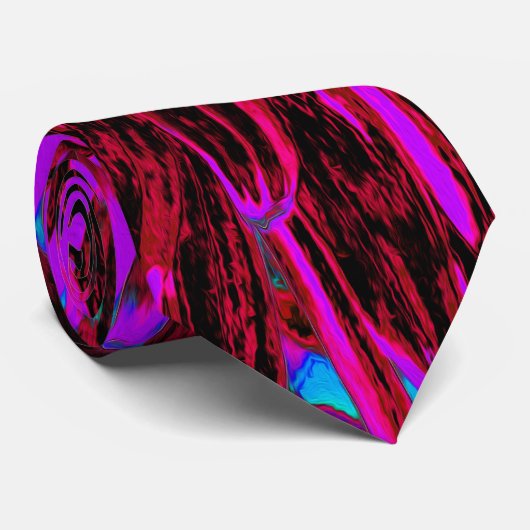 Dramatische Crimson Red, Paars en Black Dahlia Stropdas (Opgerold)